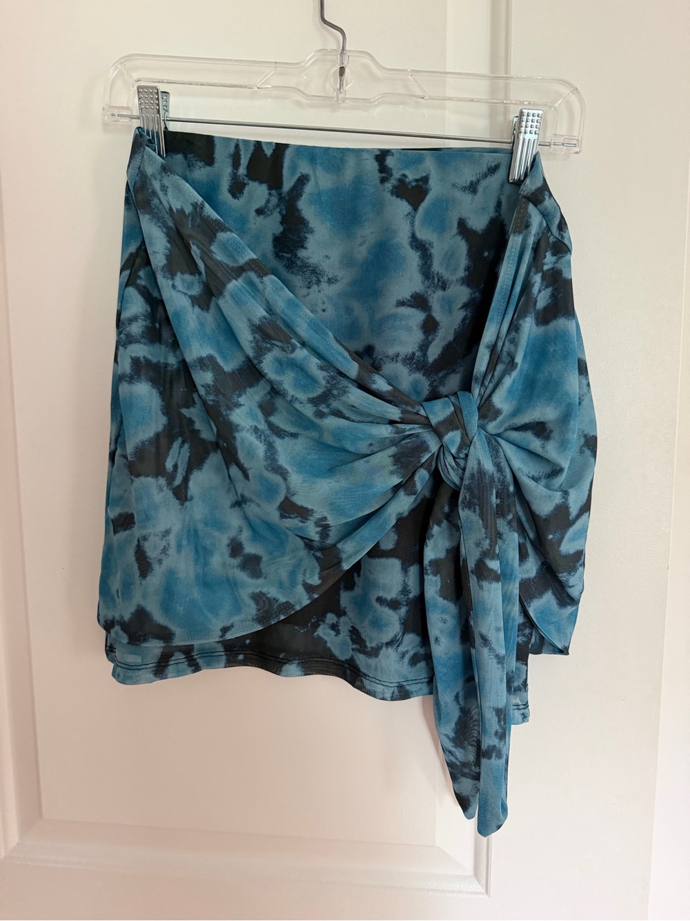 Topshop Teal Tie-Detail Mini Skirt